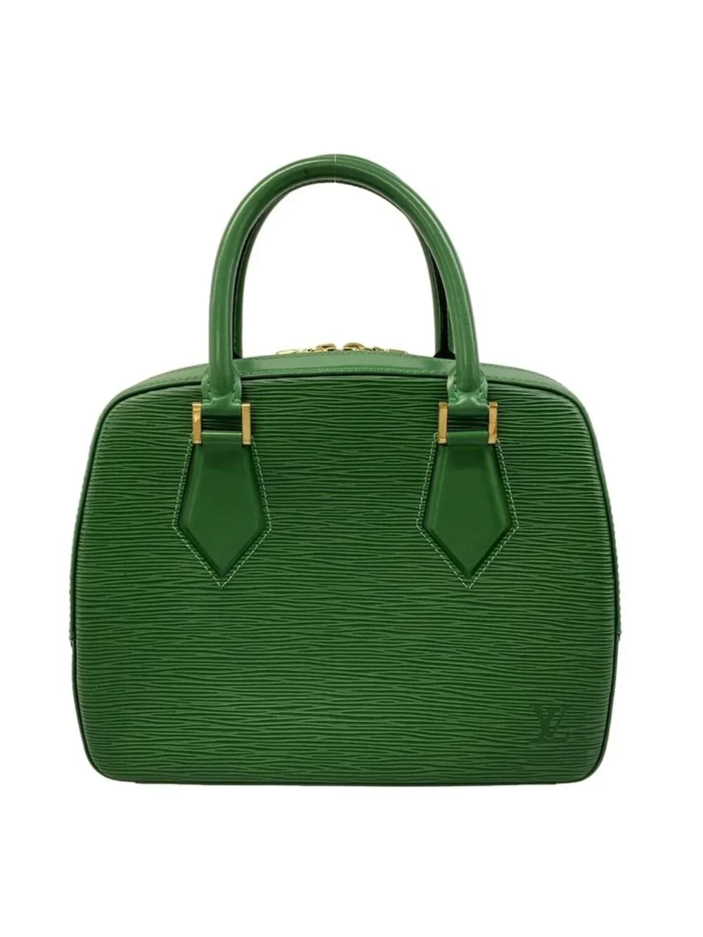 Louis Vuitton Handbag Epi Blanc Borneo Green Leather